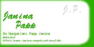 janina papp business card